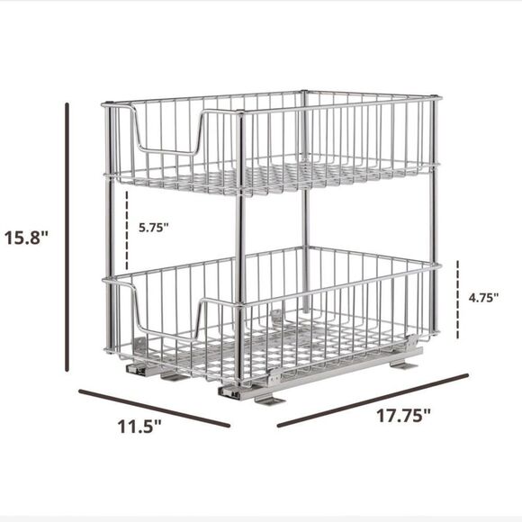 TRINITY | 2-Tier Sliding Drawer | Chrome New in box - Picture 4 of 4